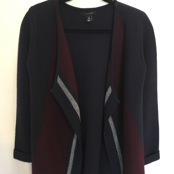 Primark Cardigan. Open Front. Navy & Maroon. NWOT - Picture 5 of 15